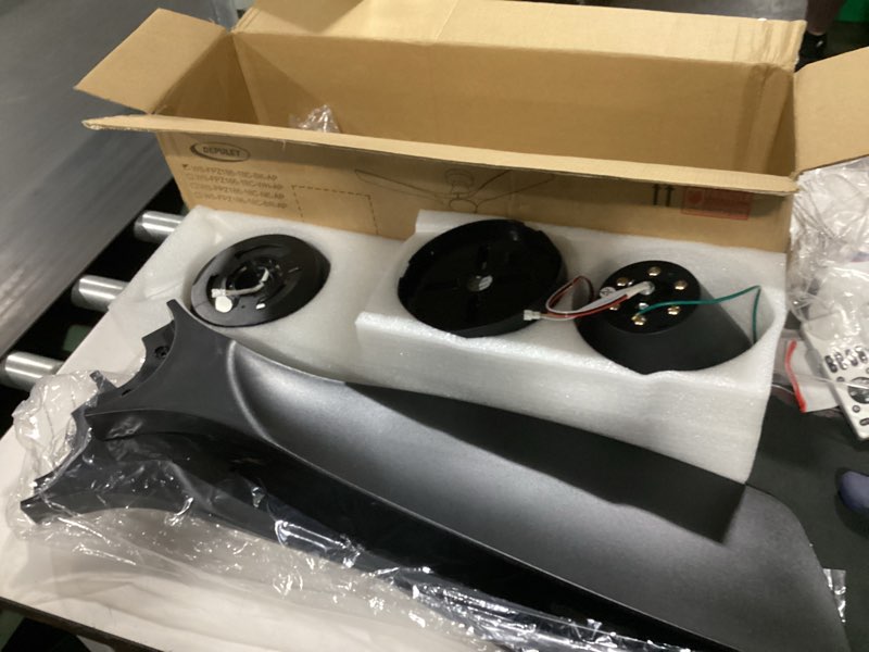 Condition photo showing Good Condition for depuley 52-inch ceiling fans with lights: black 3 blade flush mount low profile ceiling fan for bedroom - dimmable indoor outdoor fan with remote app control ultra quiet dc motor timer black 52 inch