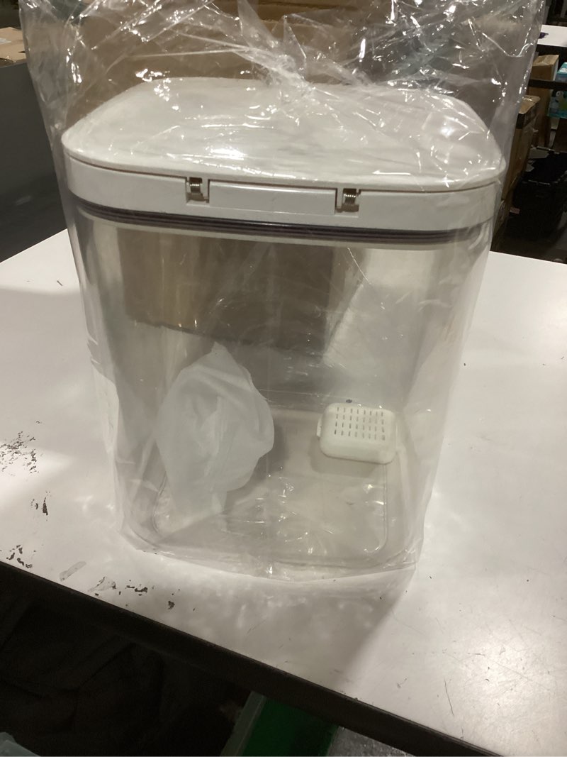 Condition photo showing As Is for LivLab Mker Laundry detergent dispenser with One-Press Lid,Clear PET powder container with Measuring Cup, pods container 11L/25Lbs/400oz(540 Pods)