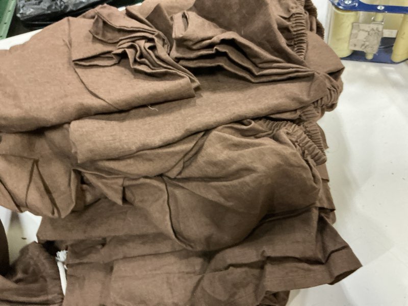 Condition photo showing As Is for european linen sheet set, queen, espresso