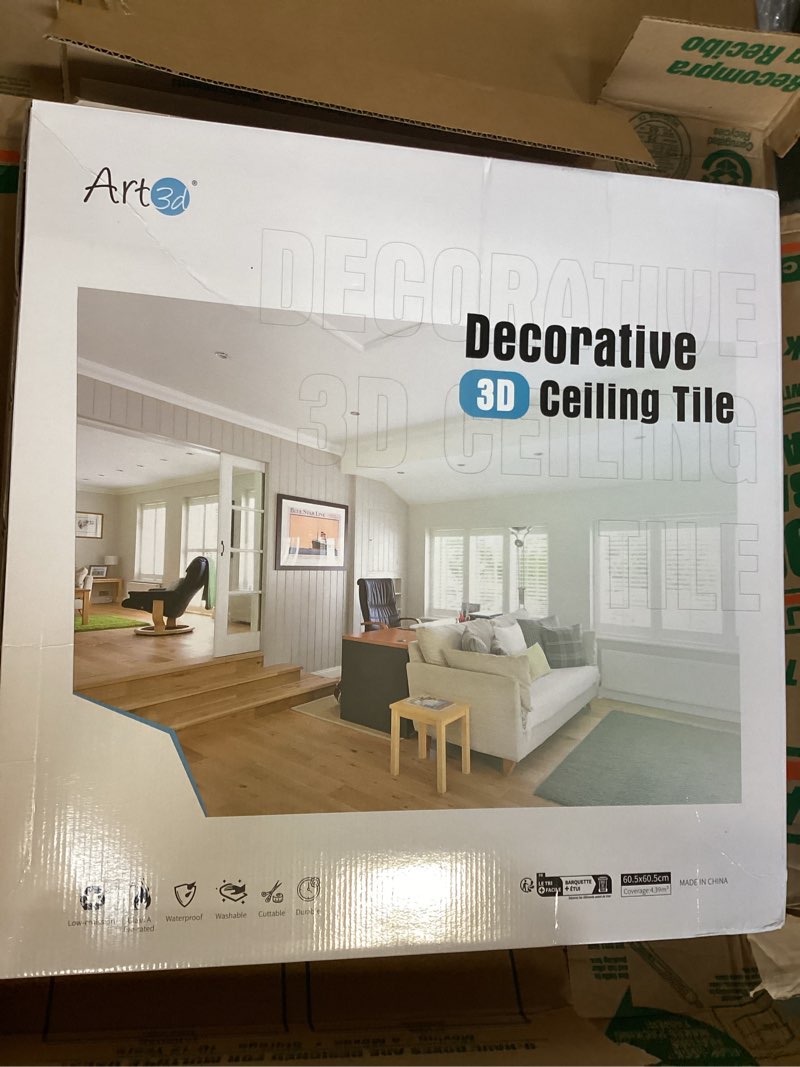 2 ft. x 2 ft. Drop-In Ceiling Tile,Waterproof PVC Ceiling Tile,12-Pack