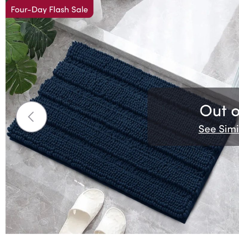 Faddis Soft Striped Rectangle Absorbent Non- Slip Bath Rug( 24” x 16” 