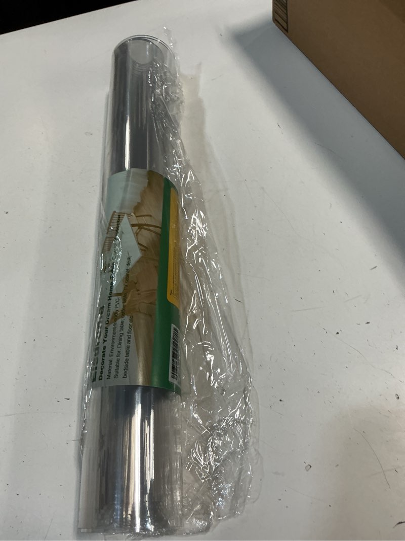 Condition photo showing Good Condition for 20 x 60 inch clear table cover, 2mm thick desk mat, plastic vinyl table protector, desk pad clear 2mm 20" x 60"