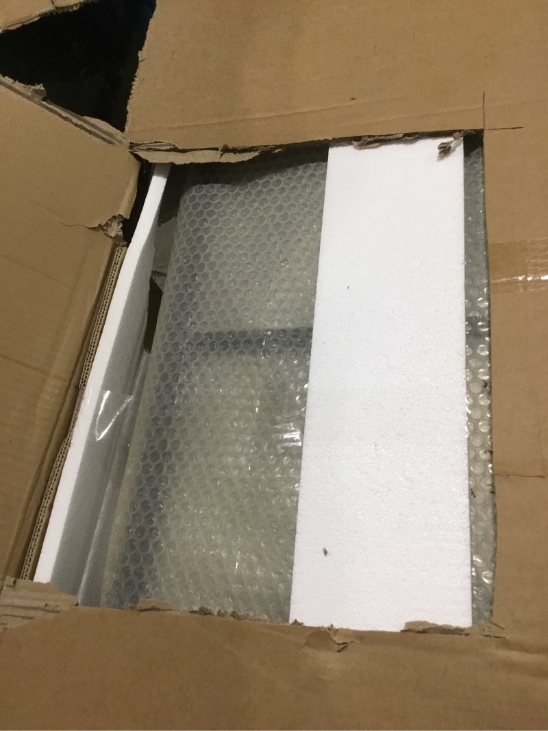 Condition photo showing As Is for DreamLine French Corner 36 in. D x 36 in. W x 74 3/4 in. H Sliding Shower Enclosure in Satin Black and Corner Drain Black Base Kit, DL-6789-09 Matte Black