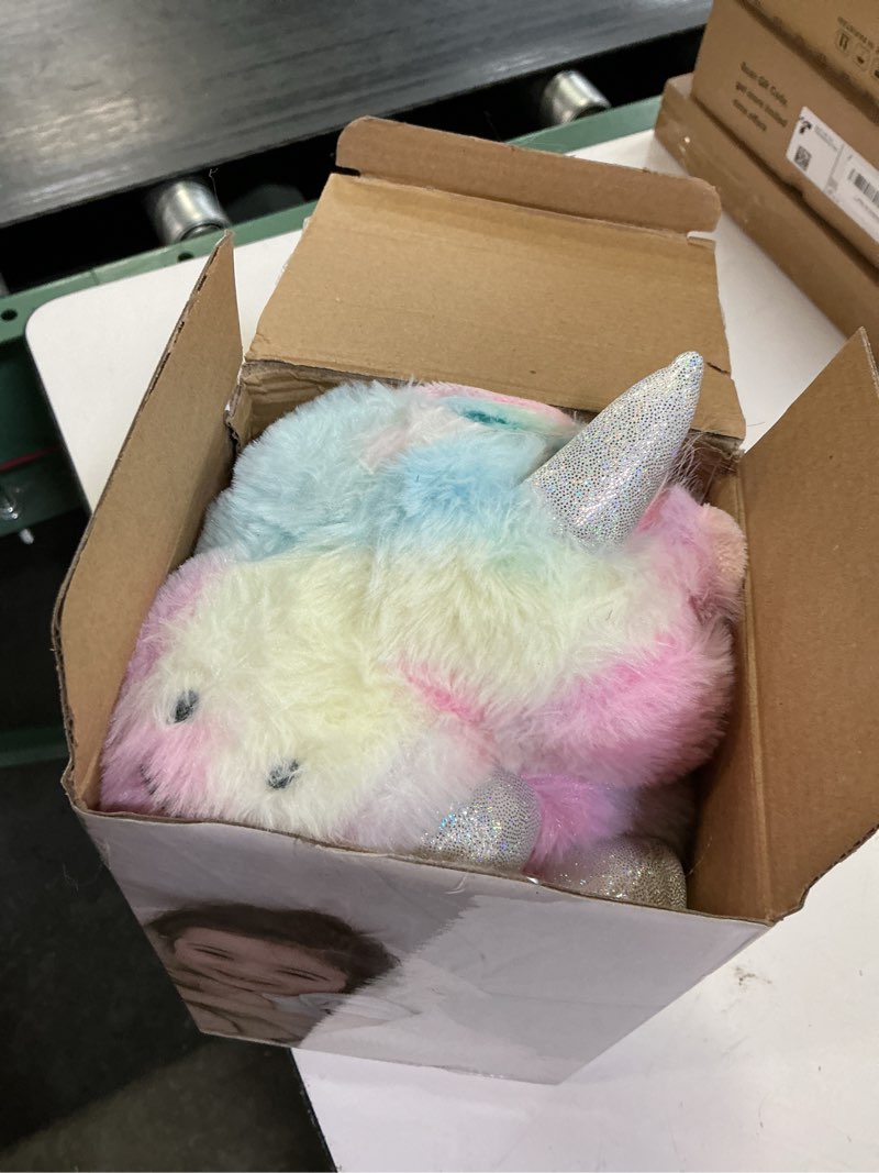 Condition photo showing Good Condition for hopearl led plush unicorn lighting up stuffed mommy unicorn with 3 baby unicorns in her tummy stuffed animal playset night lights glow in the dark for mom toddler girls, rainbow, 19''