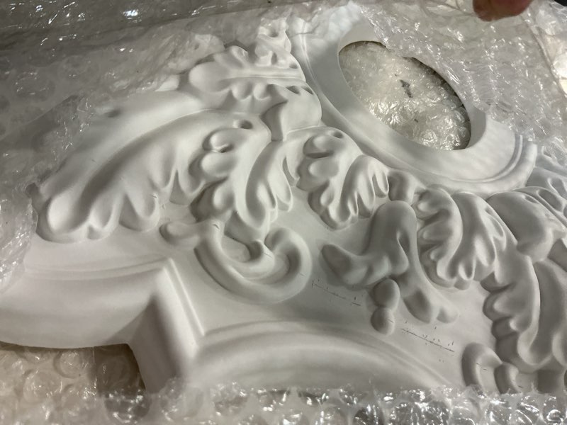 Condition photo showing Good Condition for ekena millwork cm17pe peralta ceiling medallion, 17 3/4"od x 3 3/4"id x 1"p, primed