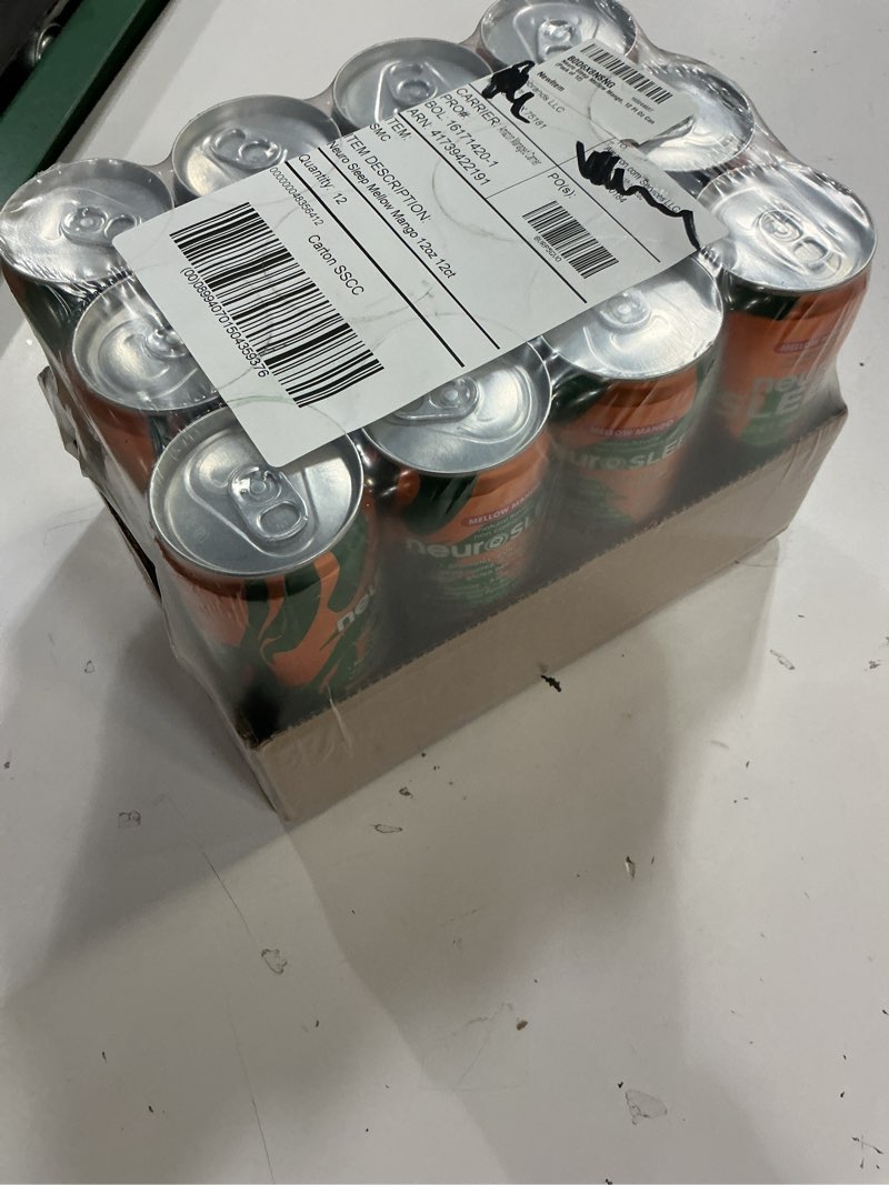 Condition photo showing New/Like New for (bb:06/03/26)neuro sleep mellow mango, 12 fl oz can (pack of 12) neuro sleep mellow mango-can