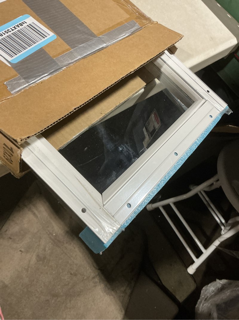 Condition photo showing Good Condition for Hryan Shed Transom Window for Playhouse, Chicken Coop and Garage, Fixed Metal Tempered Glass Replacement Casement for barn house, ventanas de casa (10" x 29" 1Pack)