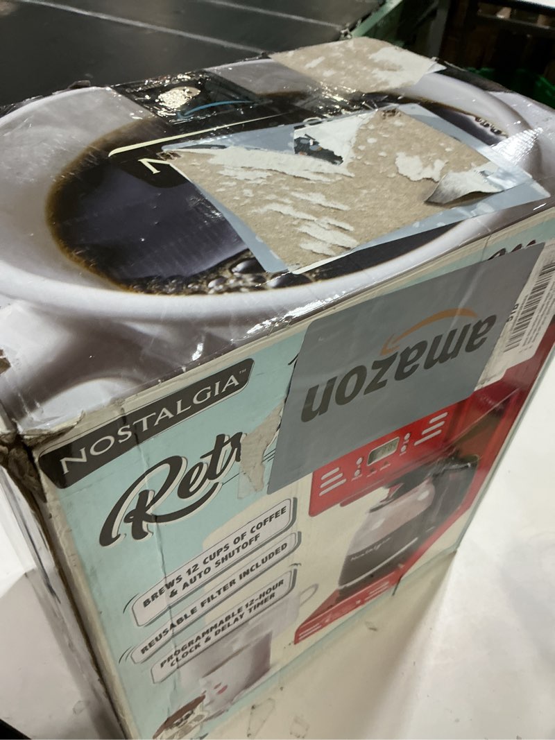 Condition photo showing Good Condition for Nostalgia Retro 12-Cup Programmable Coffee Maker With LED Display, Automatic Shut-Off & Keep Warm, Pause-And-Serve Function, Red