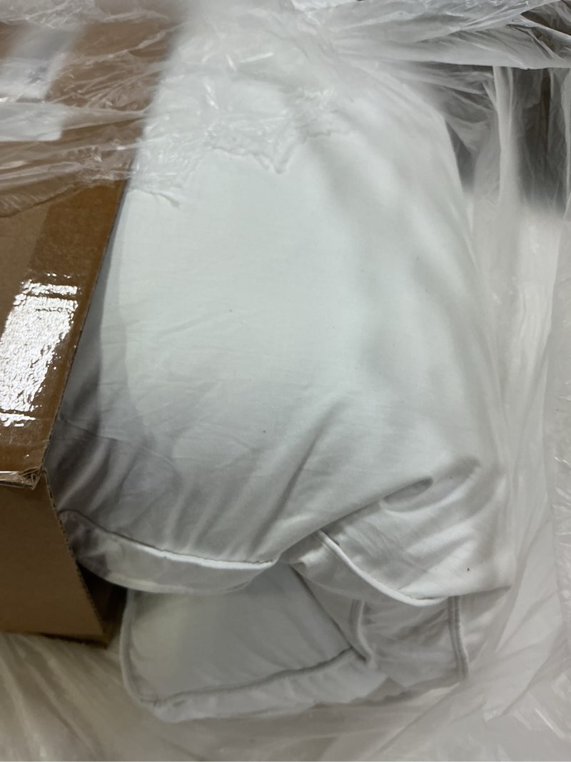 Condition photo showing As Is for puredown® goose feather down pillows, gusseted bed pillows for sleeping 100% cotton cover, set of 2 standard size gusseted white1 standard (pack of 2)