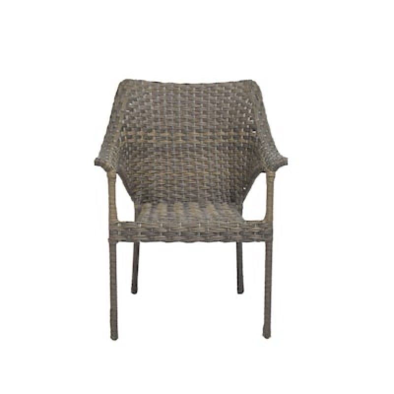 style selections lola wicker stackable black steel frame stationary conversation chair with (no