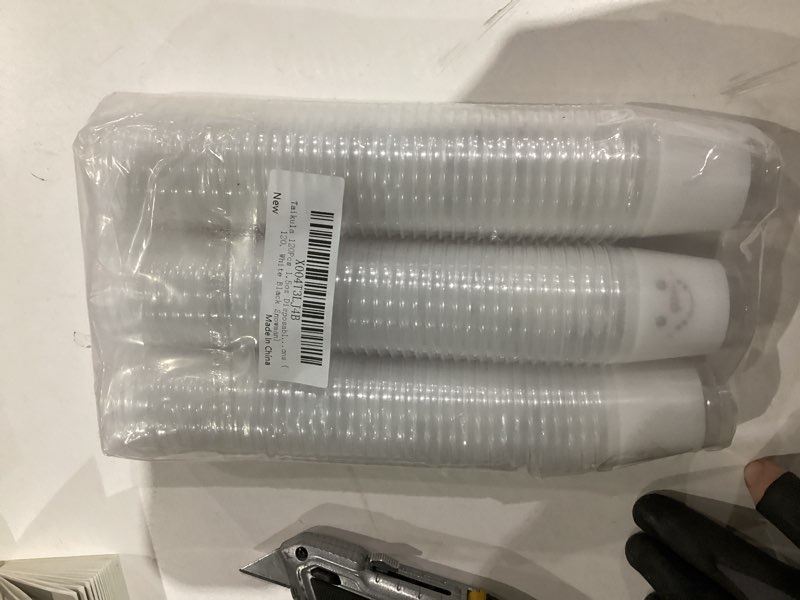 Condition photo showing New/Like New for Taikula 120Pcs 1.5oz Disposable Shot Glasses for Christmas - White Black Snowman Plastic Shot Glasses Bulk, Festive Party & Holiday Celebration Decorations (120, White Black Snowman) White Black Snowman 120