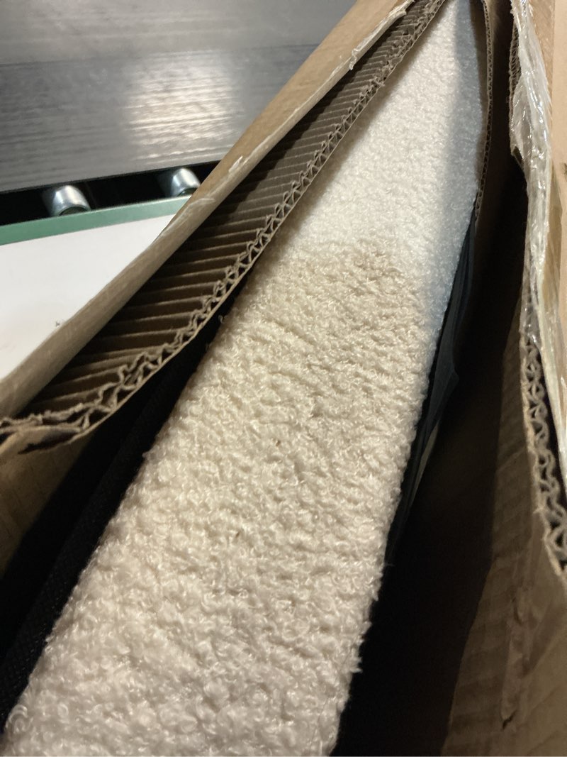 Condition photo showing Good Condition for B FSOBEIIALEO Ottoman with Storage for Living Room, Sherpa Folding Storage Ottoman Foot Rest, 43.3 Inches Collapsible Bedroom Bench White 43.3"*15"*15" White