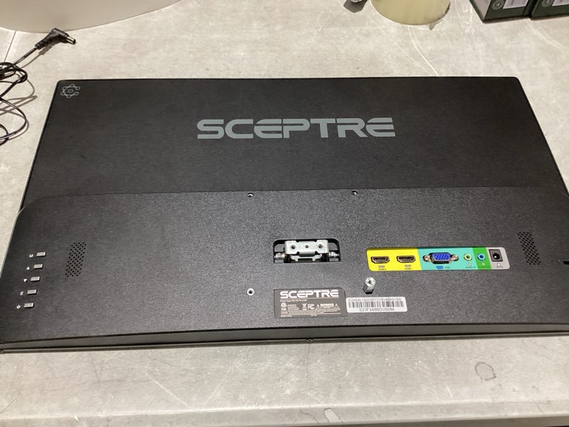 Condition photo showing New/Like New for sceptre monitor (missing cords and stand)