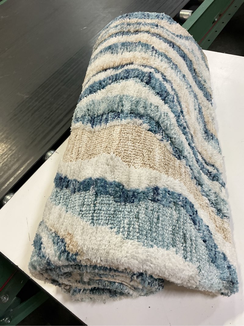 Condition photo showing Good Condition for allen + roth 2 x 8 blue indoor abstract area rug