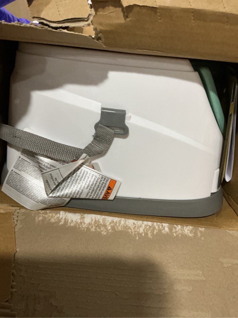 Condition photo showing As Is for ingenuity baby base 2-in-1 booster feeding and floor seat with self-storing tray - mist