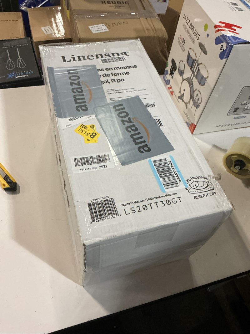 Condition photo showing New/Like New for LINENSPA Memory Foam Mattress Topper - 2 Inch Gel Infused Memory Foam - Plush Feel - Cooling and Pressure Relieving - CertiPUR Certified - Dorm Room Essentials - Twin Size Twin 2 Inch Topper Only