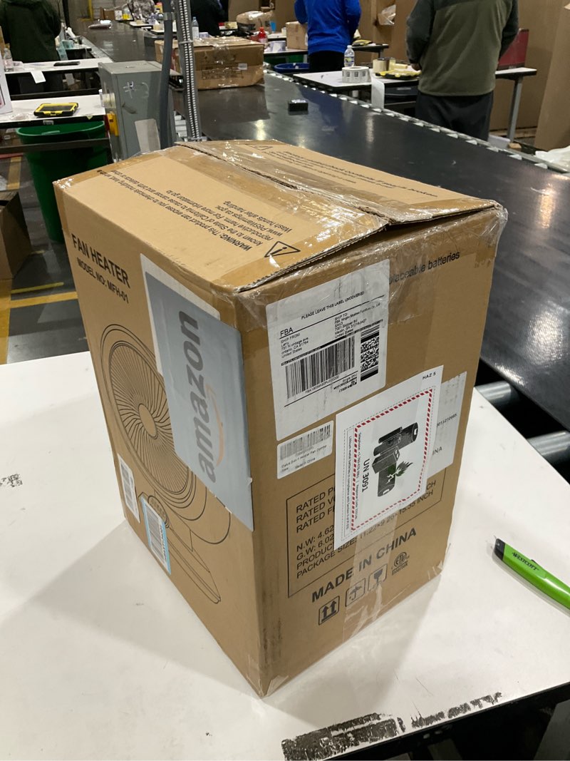 Condition photo showing As Is for 2-in-1 Heater Fan Combo, 1500W Portable Desk Heating & Cooling Fan, Oscillating with Adjustable Thermostat, Tip-Over Protection, Quiet Space Heater for Home & Office Use (White)