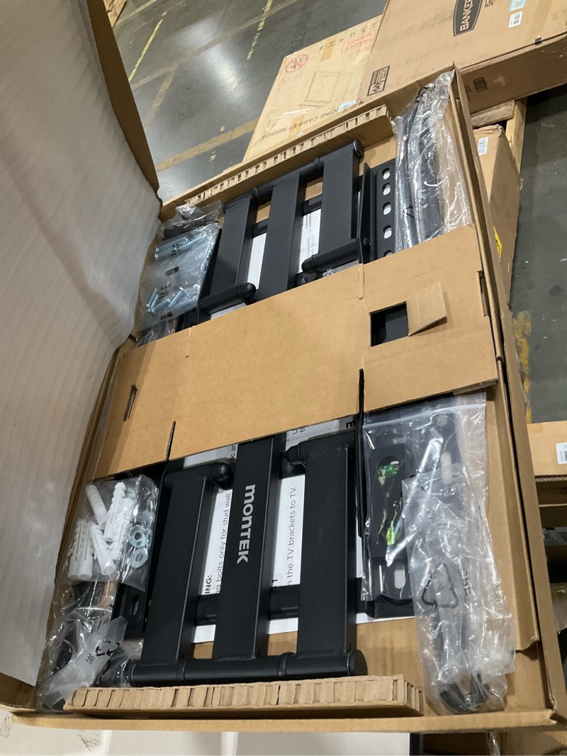 Condition photo showing Good Condition for montek ultra slim tv wall mount for 43-90 inch tvs | 1.1" thin low profile full motion bracket | dual swivel articulating arms with tilt | max vesa 600x400mm | holds 132lbs | fits 16"/18" studs