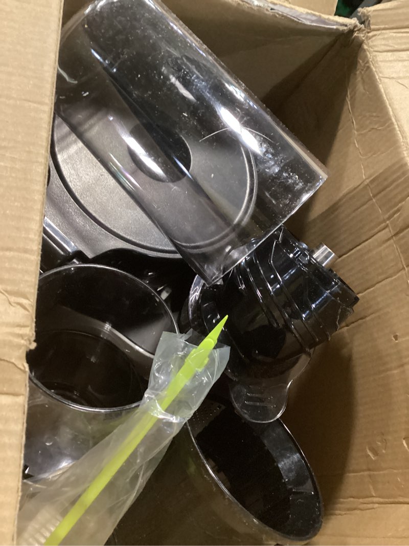 Condition photo showing As Is for EanOruus Juicer Machines, 3-in-1 Cold Press Juicer with 6.5" Extra Large Chute, 100oz Large Capacity, AC Motor, Makes Juice, Nut Milk & Sorbet, Bright White