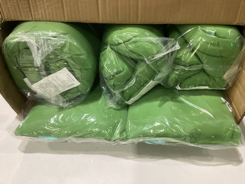 Condition photo showing Good Condition for qilloway outdoor patio wicker seat cushions group loveseat/two u-shape/two lumbar pillows for patio furniture,wicker loveseat,bench,porch,all weather, settee of 5 (green)