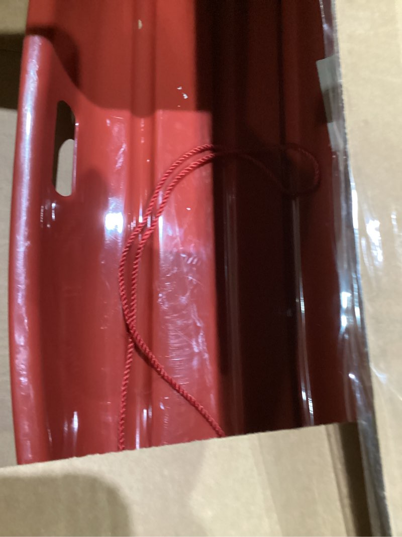 Retrospec Retrorider Plastic Snow Sled – Toboggan Style with Pull Rope, Cold-Resistant Coating, and Hard Bottom for Smooth Downhill Rides – Available in 35" and 48" Sizes for Kids and Adults 2-Pack Brrgundy 35"