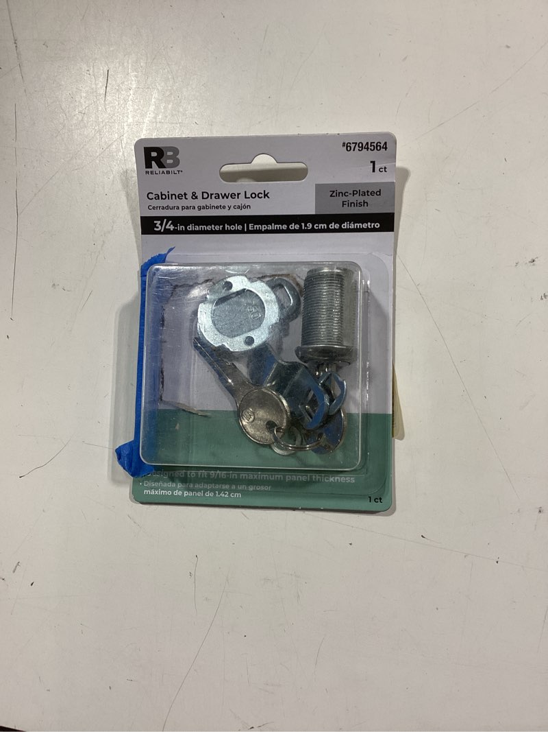Condition photo showing As Is for RELIABILT Cabinet/Drawer lock Silver Zinc Plated Cabinet hardware kit