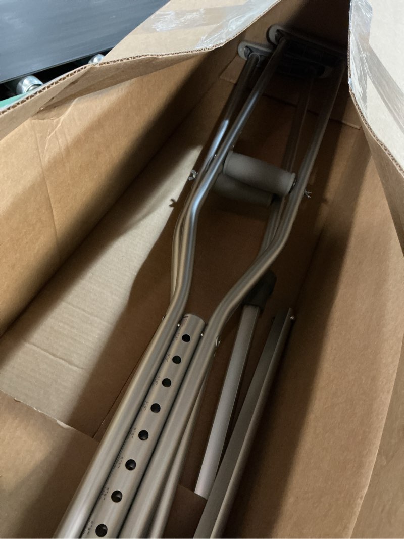 Condition photo showing Good Condition for Medline Aluminum Crutches for Kids, Adults & Seniors, Walking Aid, 300 LB Weight Capacity,1 Pair, Fitting 5'2" - 5'10" Medium, 5'2"-5'10"