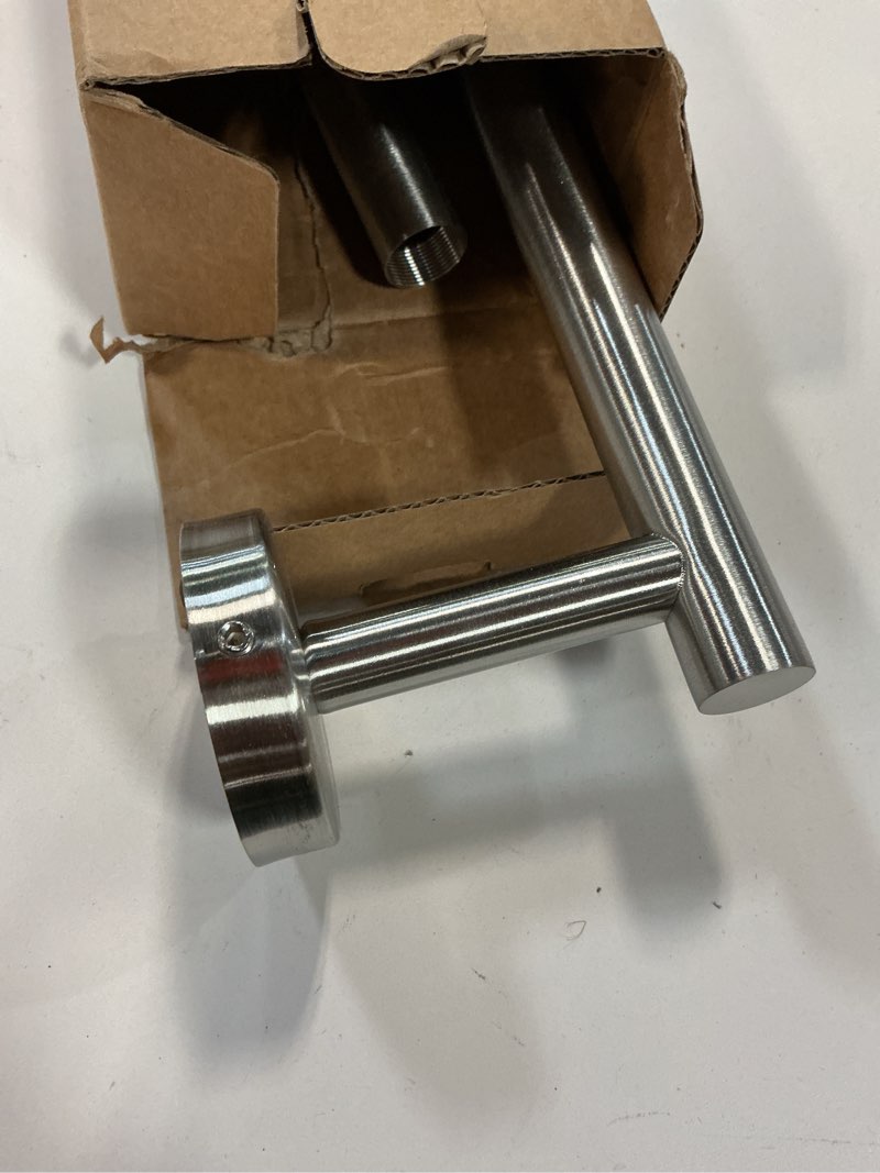 Condition photo showing As Is for Nolimas Brushed Nickel Bath Towel Bar Single Bars Towel Rack Rod Classic Wall Mounted SUS304 Stainless Steel Bathroom Towel Holder Toilet Kitchen Towel Shelf Single Layer,24 inches Brushed Nickel 24inch