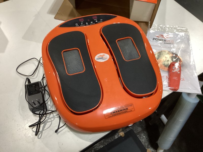 Condition photo showing Good Condition for powerfit power legs electric foot massager machine with heat - heated foot massager for neuropathy pain circulation - feet massager for pain relief with remote control orange with heat