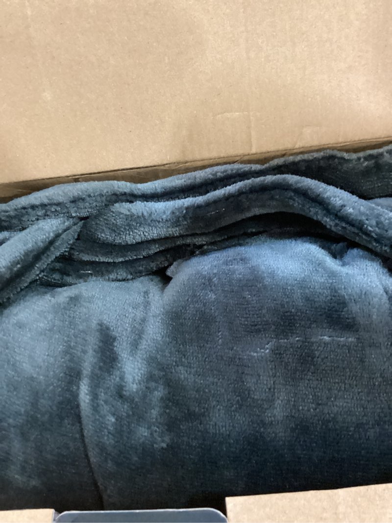 Condition photo showing Good Condition for cordless heated blanket with hood, rechargeable wearable heated blanket battery powered with 20000 mah battery, 9 heating zones, 3 levels, portable heated throw blanket, camping comfort deep gray