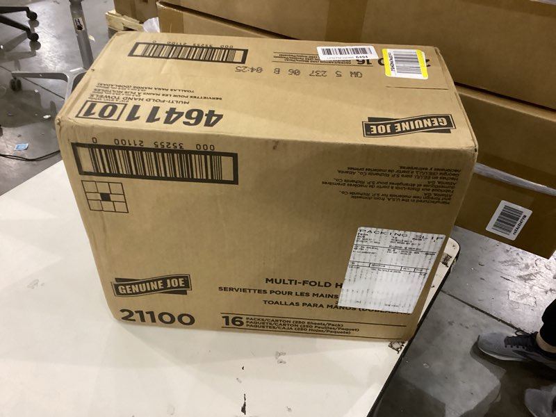 Condition photo showing New/Like New for Genuine Joe Multifold Hand Towels, 9.5" x 9.10", 1-Ply, White, 250/Pack, 16 Count