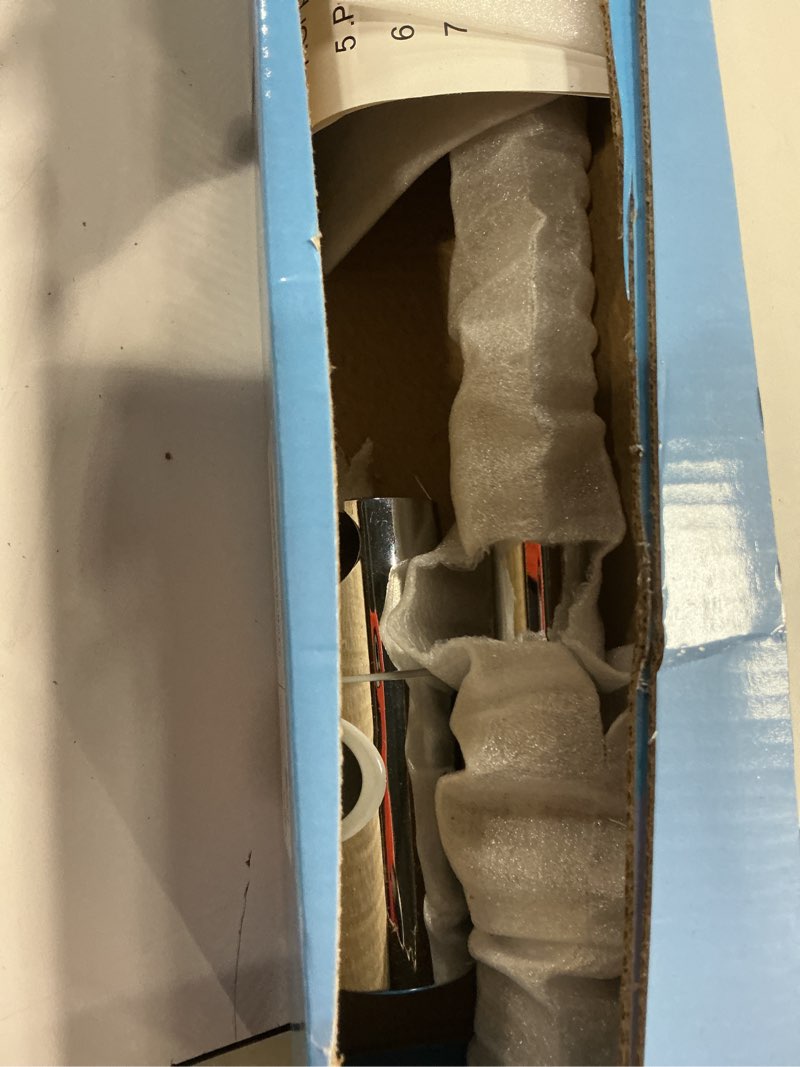 Condition photo showing As Is for Tecmolog Drill Free Shower Slide Bar ABS Plastic Height/Angle Adjustable Shower Rail Suction with Dish Chrome, BC4044