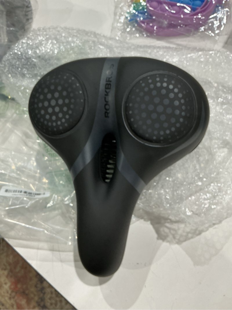 Condition photo showing Good Condition for rockbros bike seat for men women comfort wide gel bike seat replacement,breathable waterproof padded bicycle saddle, compatible with cruiser/mountain/fat bikes black