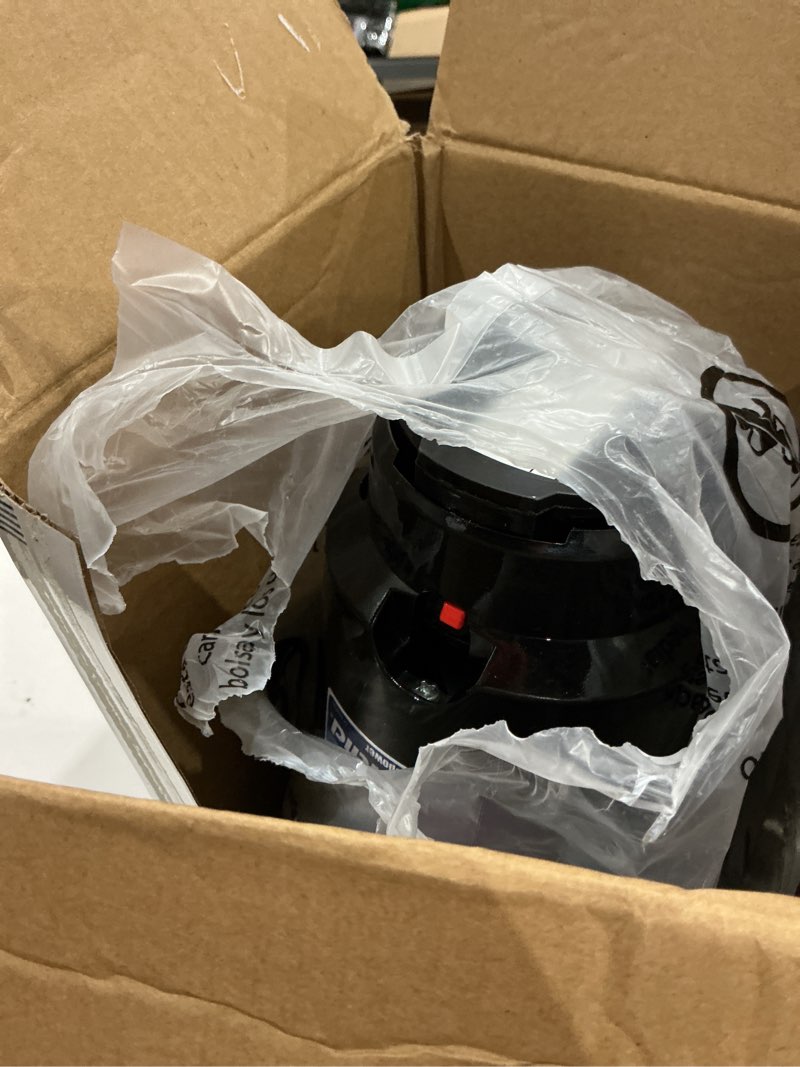 Condition photo showing As Is for waste maid 10-us-wm-058-3b garbage disposal anti-jam stainless steel food waste grinding system, 1/2 hp economy, black