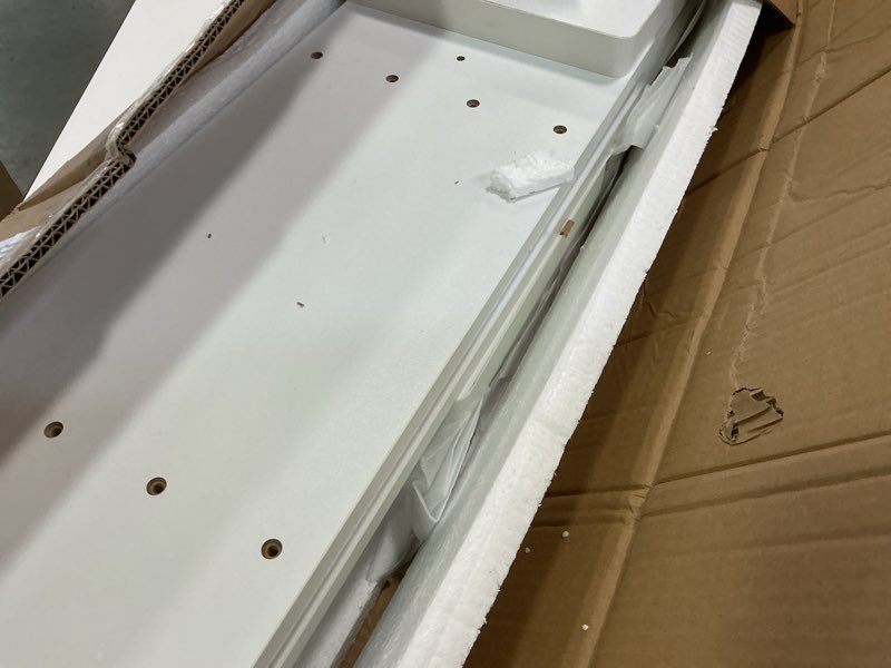 Condition photo showing Good Condition for White 7-Tier Vertical Wall Shelf Unit with USB Rechargeable Led Light (Remote Controlled),Versatile Floating Display Shelves,Lack Style Wall Shelves for Bedroom,Living Room,Office Decor,Vanity White 7 Tier