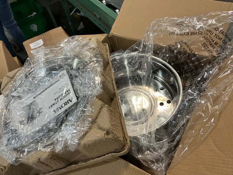 Condition photo showing Good Condition for aroma housewares 14-cup (cooked) / 3qt. select stainless pot-style rice cooker, & food steamer, one-touch operation, automatic keep warm mode, white (arc-757-1sg)