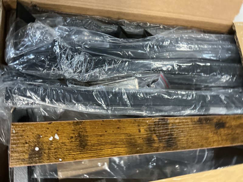 Condition photo showing As Is for huuger folding desk for small spaces, 31.5 inch foldable computer table, for home office, study, bedroom, dorm, space saving, small writing work office computer desk, easy to fold, rustic brown rustic brown 18.9"d x 31.5"w