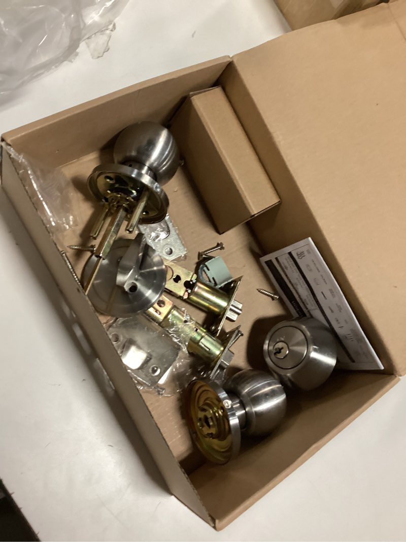 Condition photo showing As Is for Veise Keyless Entry Door Lock with 2 Lever Handles - Electronic Keypad Deadbolt, Auto Lock, Back Lit & Easy Installation Design, Front Door Handle Sets, Satin Nickel