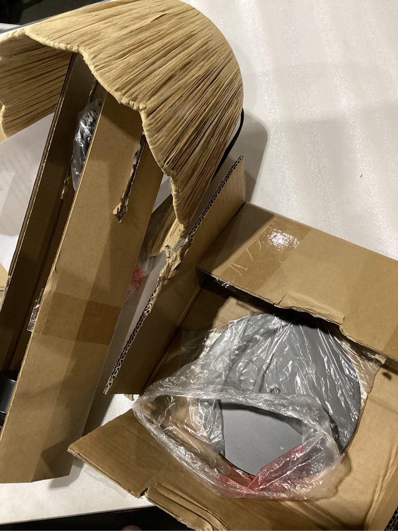 Visual Landing Modern Rattan Lampshade Table Lamps for Living Room, Bedroom, Vintage Mid Century Tab