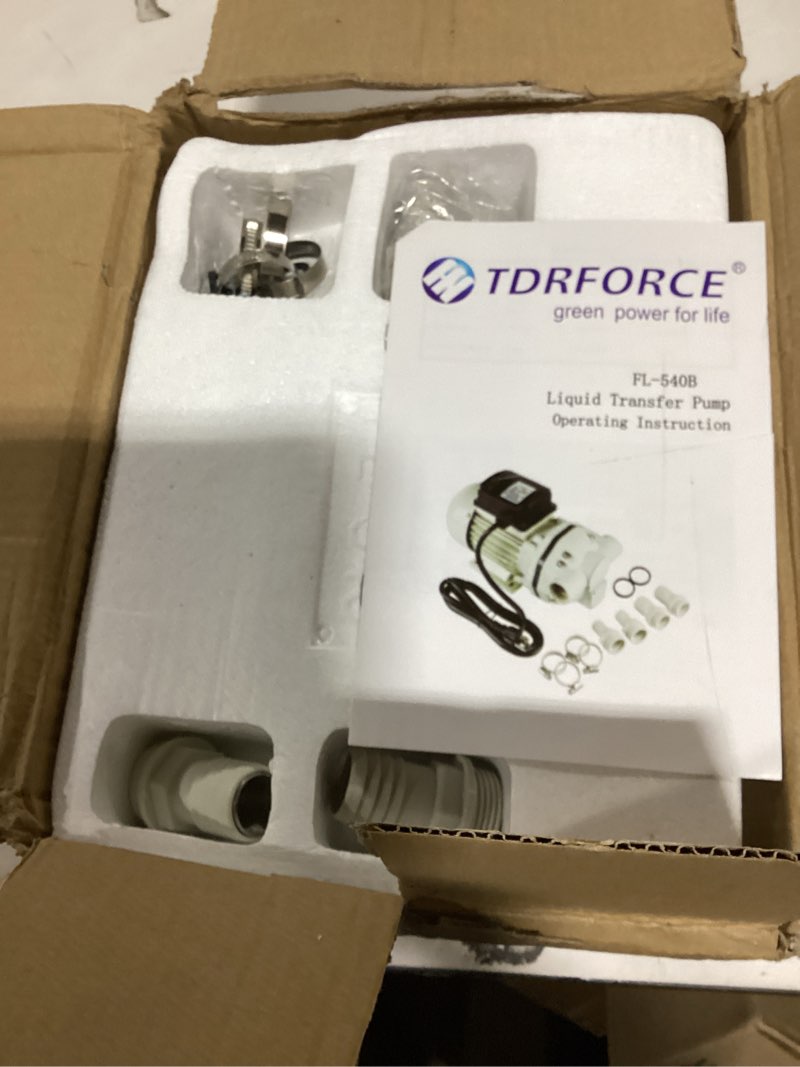 Condition photo showing As Is for Diaphragm Irrigation Pump Self-priming Water Pump Industrial Electric Water Pressure Pump 110VAC, 10.6 GPM, 23PSI, 14.3lb, Lift 11m, Power 350W (540B-White) FL-540B