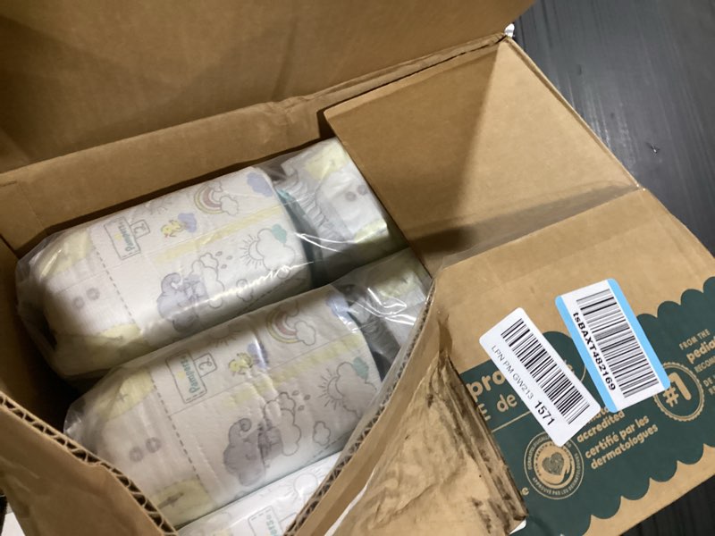 Condition photo showing New/Like New for pampers swaddlers diapers, size 2 (10-22 lbs), 186 count, absorbent, keeps baby dry and comfortable, skin safe disposable baby diaper (packaging may vary) size 2 186