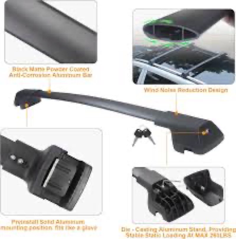 Autekcomma 260lb Heavy Duty Lockable Roof Rack Cross Bars Replacement for Subaru Forester 2014-2025 