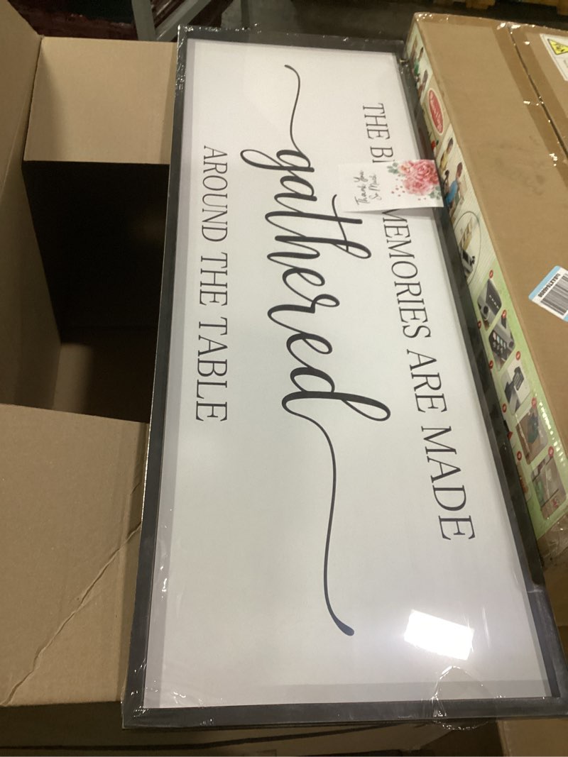 Rutiyoka the Best Memories are Made Gathered Around the Table Sign Framed Farmhouse Dining Room Wall