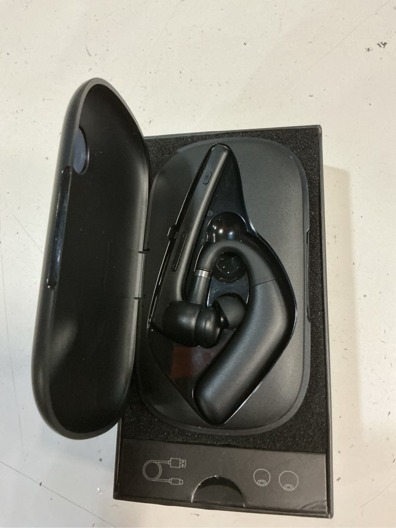 Condition photo showing Good Condition for bluetooth headset with 72-hour talk time & 500mah charging case, bluetooth v5.3 headset with noise cancelling mic – wireless earpiece hands-free headphones for office trucker driving business,black
