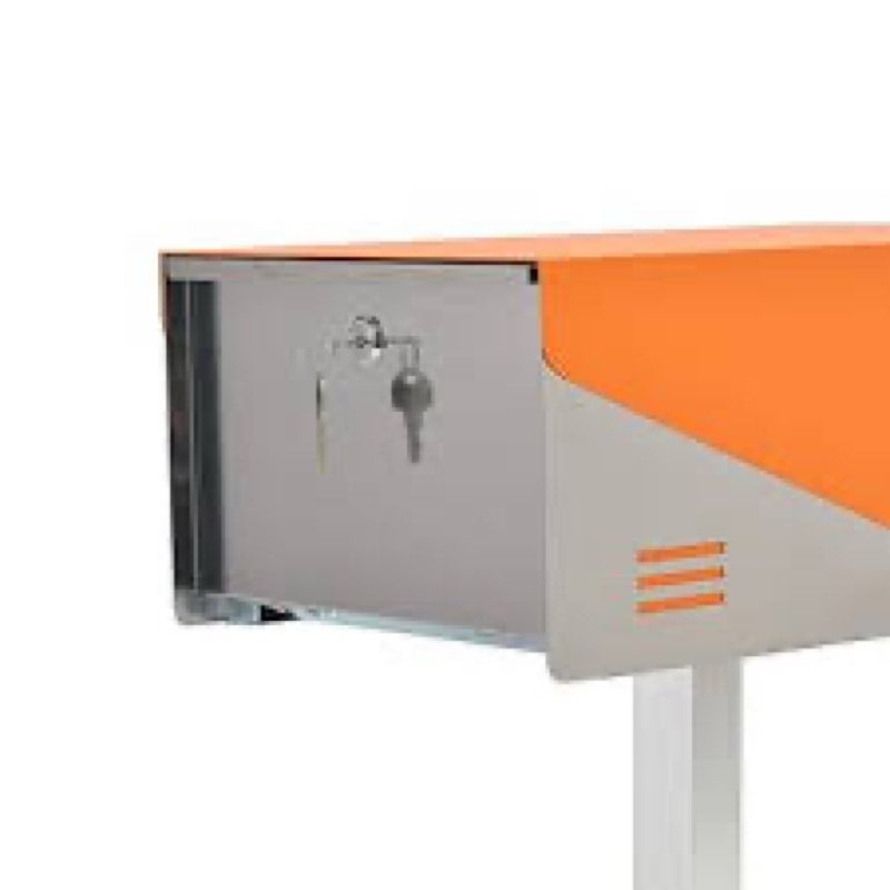 KATANABOX Prime OP - Modern Stainless Steel Post Mount Mailbox with Lock and Key, Waterproof Square 