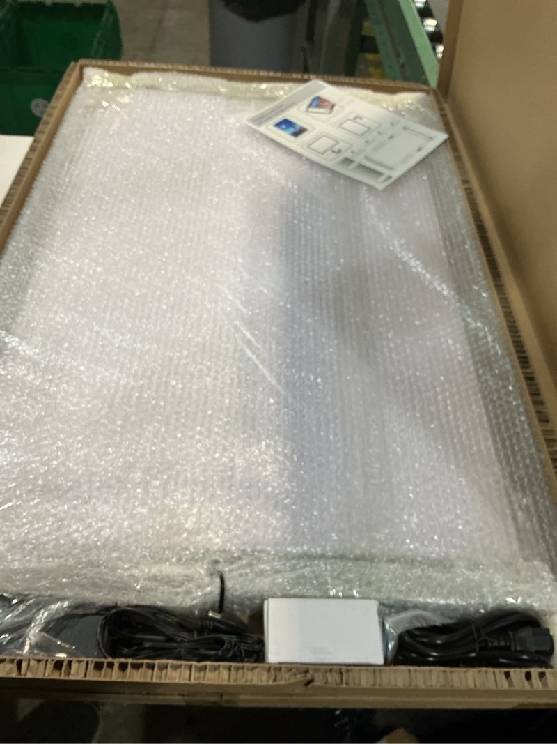 Condition photo showing New/Like New for e-hangsam 24x36 inch led poster frame with dimmer on/off switch - sleek black snap open design, wall-mounted backlit light box display for theater, home showcases 24x36 inch black frame