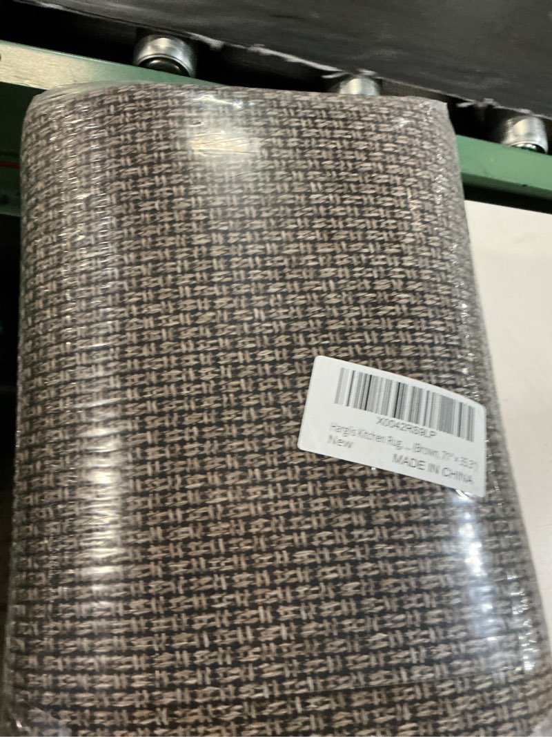 Condition photo showing New/Like New for hargiis kitchen rug, rubber non slip kitchen rugs washable, absorbent runner mat for floor, machine washable standing mats for in front of sink, door, laundry, entryway, hallway (brown, 71" × 35.5") brown 71" x 35.5"