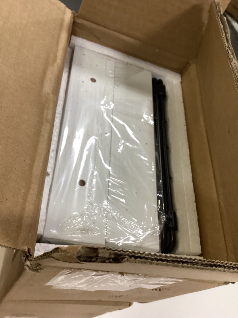 Condition photo showing New/Like New for QEEIG White Bathroom Shelves Over Toilet - Wall Mounted Floating Shelves Farmhouse Shelf Toilet Paper Storage Small 16 inch Set of 2 (019-W2) 2pcs B. White