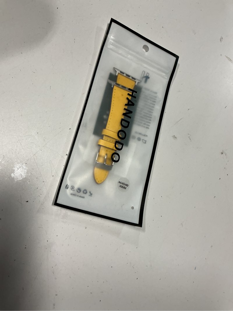 Condition photo showing New/Like New for handodo italian genuine leather band women for apple watch series 11 10 9 8 7 6 5 4 3 2 1 se se2 ultra 2/3, sgs certified dressy bracelet cute strap for iwatch 42mm 44mm 45mm 46mm 49mm yellow 44/45/46/49/42mm(series 3 2 1) 1.5 centimeters