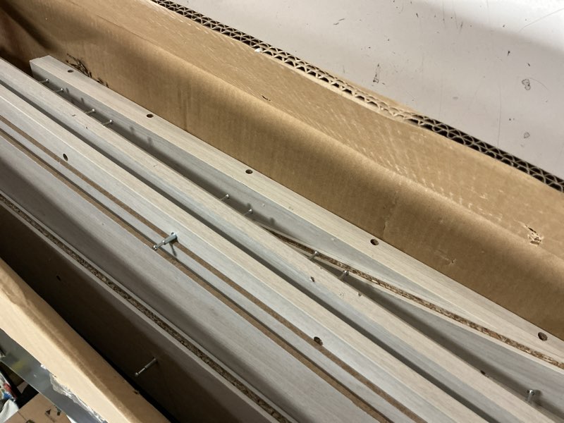 Condition photo showing As Is for LINSY HOME 5-Shelf Bookcase, Bookshelves Floor Standing Display Storage Shelves 68 in Tall Bookcase Home Decor Furniture for Home Office, Living Room, Bed Room - White Oak